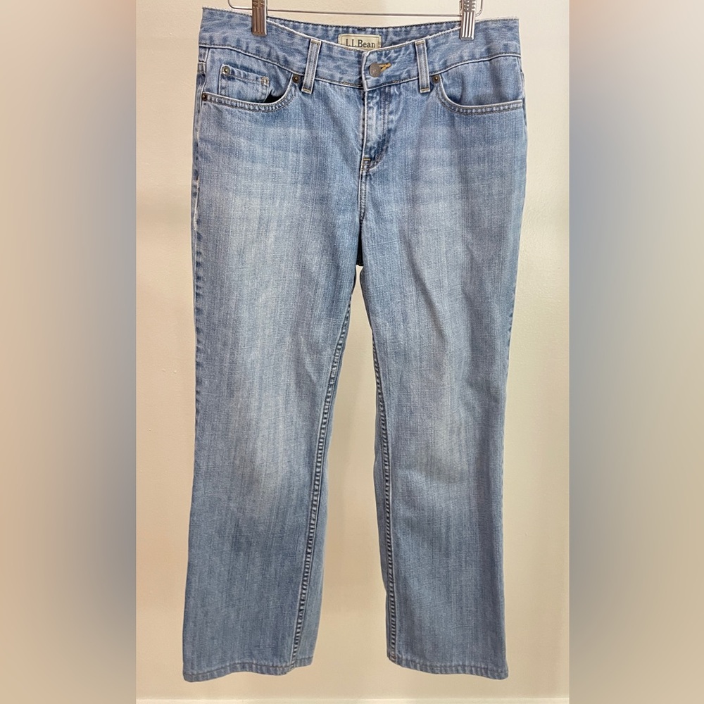 LL Bean Jeans Women 8 Favorite Fit Straight Medium Blue Wash Capsule Causal Y2K